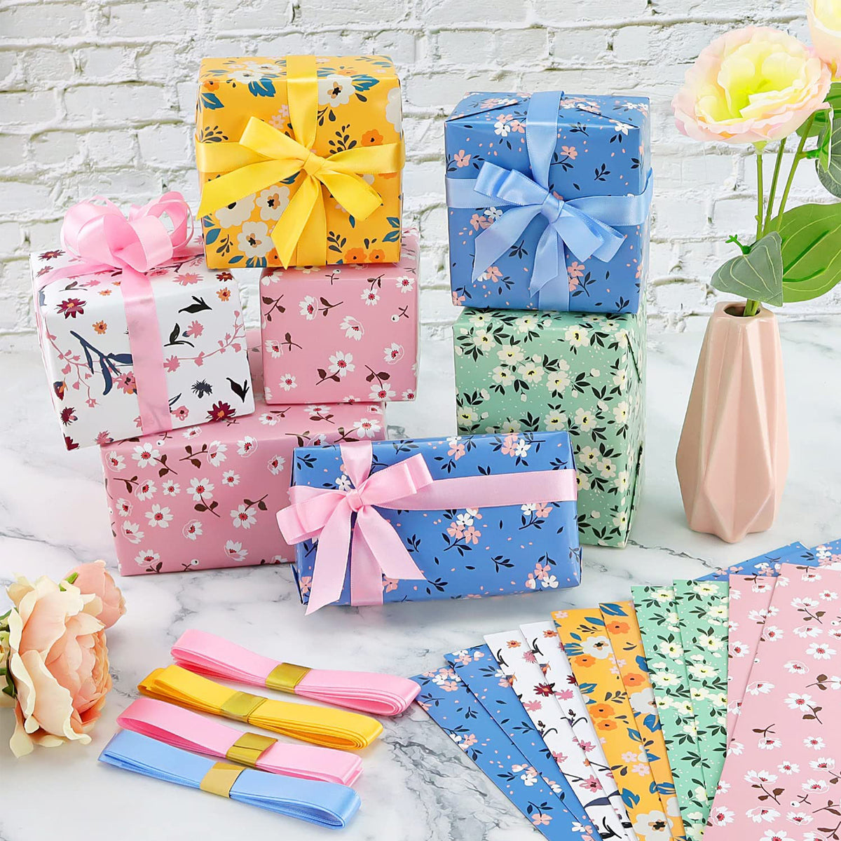 Sunhillsgrace Gift Wrapping Paper With Different Used Decorations Handmade  Are Ribbons For Diy Patterns Home Diy 