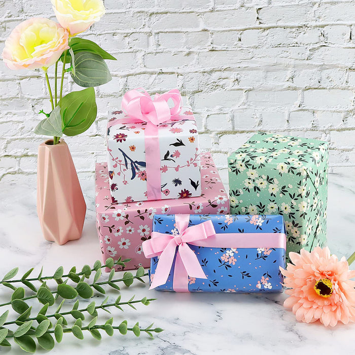 10pcs Colorful flower wrapping paper Double side Floral wrapping